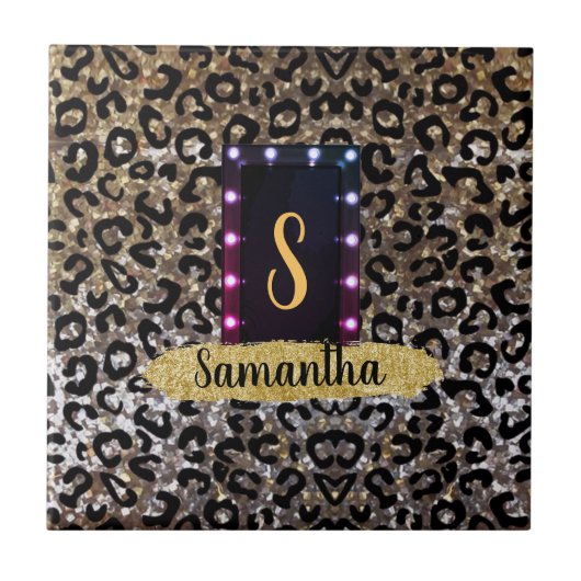 Beauful Wild Monogram Elegant Chic Tegeltje (Voorkant)