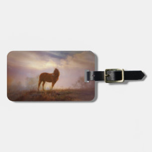 Beauful Wild Mustang Horse Bagagelabel