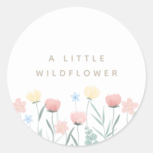 Beauful Wildflower Bouquet Birthday Ronde Sticker (Voorkant)