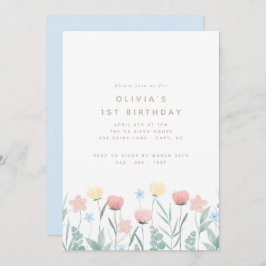 Beauful Wildflower Bouquet Birthday Uitnodiging