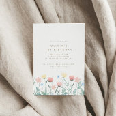 Beauful Wildflower Bouquet Birthday Uitnodiging