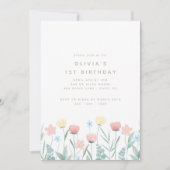 Beauful Wildflower Bouquet Birthday Uitnodiging (Voorkant)