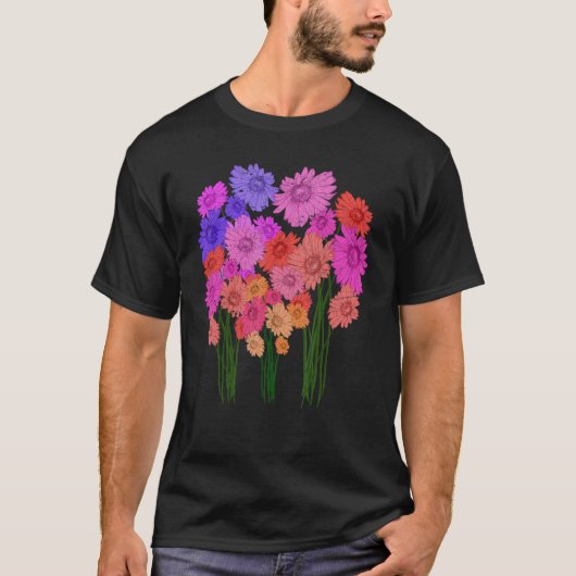 Beauful Wildflower Colorful Flower Blossom T-shirt (Voorkant)