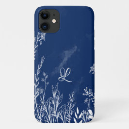 Beauful Wildflower Doodles Monogram Case-Mate iPhone Case