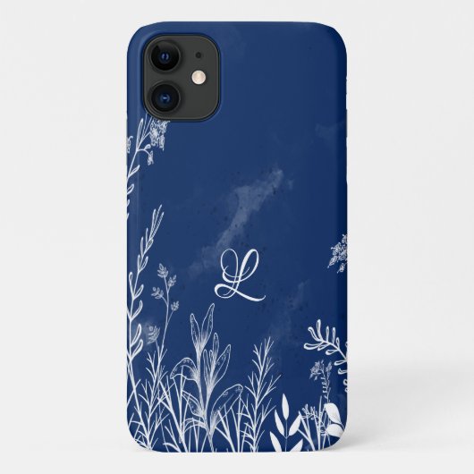 Beauful Wildflower Doodles Monogram Case-Mate iPhone Case (Achterkant)