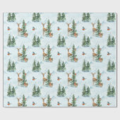 Beauful Winter Animals Young Deer Squirrel Birds Cadeaupapier (Vlak)