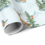 Beauful Winter Animals Young Deer Squirrel Birds Cadeaupapier (Rol Hoek)