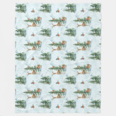 Beauful Winter Animals Young Deer Squirrel Birds Fleece Deken (Voorkant)