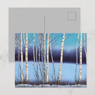 Beauful Winter Birch Briefkaart