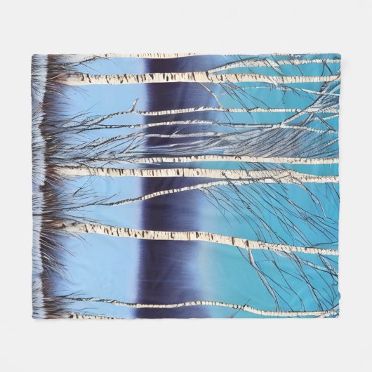 Beauful Winter Birch Fleece Deken (Voorkant (Horizontaal))