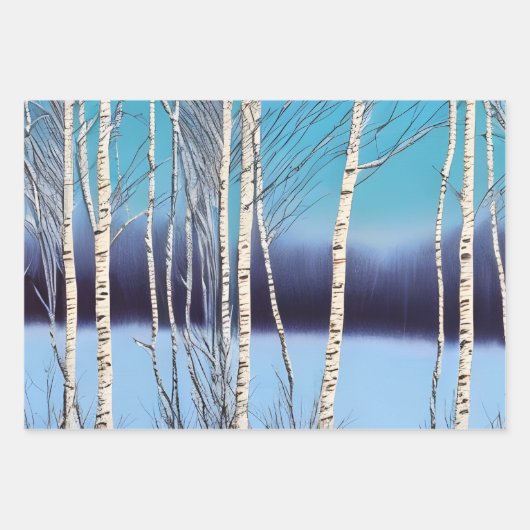 Beauful Winter Birch Inpakpapier Vel (Voorkant)