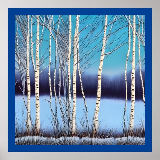 Beauful Winter Birch Poster (Voorkant)