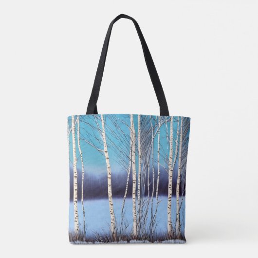 Beauful Winter Birch Tote Bag (Achterkant)