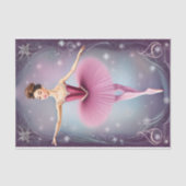Beauful Winter Brunette Ballerina Pink Paars Tissuepapier (Voorkant)