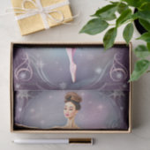 Beauful Winter Brunette Ballerina Pink Paars Tissuepapier (Geschenk)