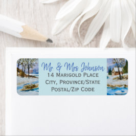 Beauful Winter Countryside Label