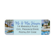 Beauful Winter Countryside Label