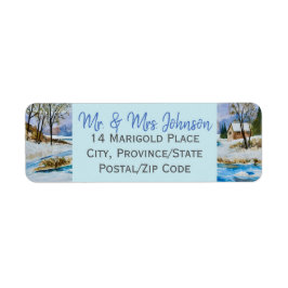 Beauful Winter Countryside Label