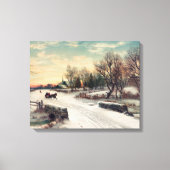 Beauful Winter Landescape Painvas Canvas Afdruk (Voorkant)