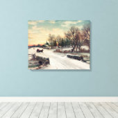 Beauful Winter Landescape Painvas Canvas Afdruk (Insitu (Houten vloer))