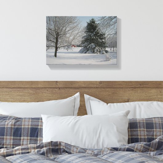Beauful Winter Scene Canvas Afdruk (Insitu (Slaapkamer))