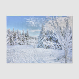 Beauful Winter Snow Forest Scene Tissuepapier