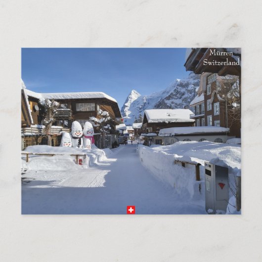 Beauful Winter Swiss Alps Scene Briefkaart (Voorkant)
