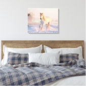 Beauful Winter White Horse Canvas Afdruk (Insitu (Slaapkamer))