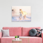 Beauful Winter White Horse Canvas Afdruk (Insitu (Woonkamer))