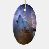 Beauful Wolf en Moon Xmas Ornament (Rechts)