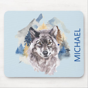 Beauful Wolf Head Waterverf Forest Name Option Muismat