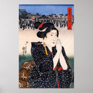 Beauful Woman Bijin-ga, Utagawa Kuniyoshi Poster