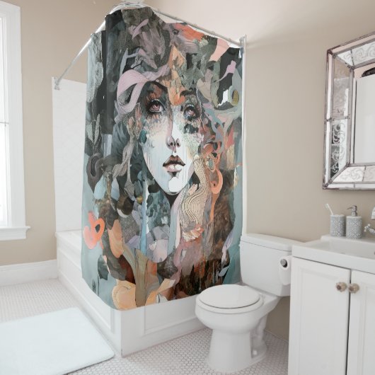 Beauful Woman Collage Shower Curtain Douchegordijn (In situ)