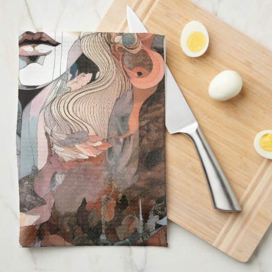 Beauful Woman Collage Theedoek (Quarter Fold)