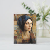 Beauful Woman Mixed Media Collage Briefkaart (Staand voorkant)