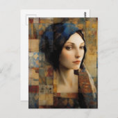 Beauful Woman Mixed Media Collage Briefkaart (Voorkant / Achterkant)