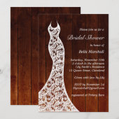 Beauful Wood Bridal Shower Invitation Kaart (Voorkant / Achterkant)