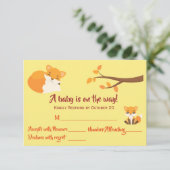 Beauful Woodland Theme Baby shower RSVP Kaartje (Staand voorkant)