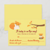 Beauful Woodland Theme Baby shower RSVP Kaartje (Voorkant / Achterkant)