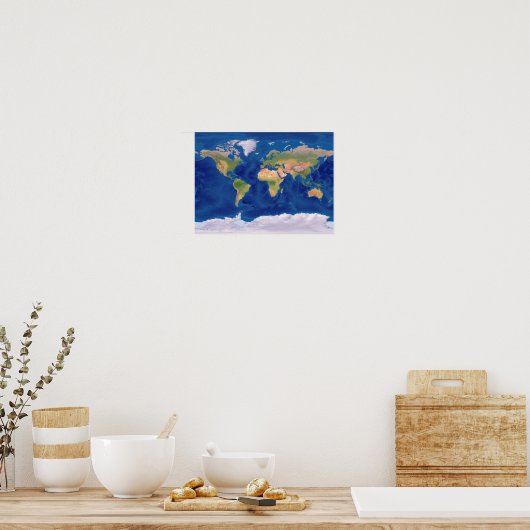 Beauful World Relief Map Poster (Keuken)