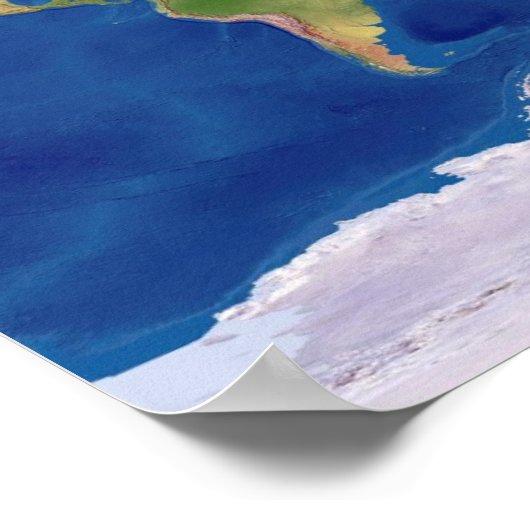 Beauful World Relief Map Poster (Hoek)