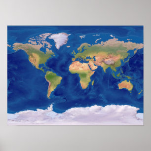 Beauful World Relief Map Poster