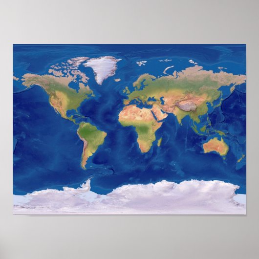Beauful World Relief Map Poster (Voorkant)