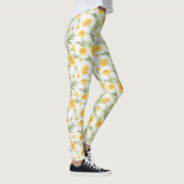 Beauful Yellow Daisy Flowers Pattern Leggings (Rechts)