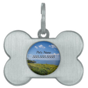 Beauful Yellowstone Lake Pet Name Tag Huisdieren Naamplaatje