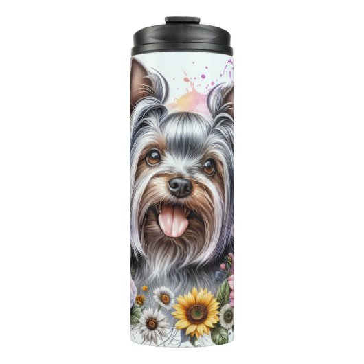 Beauful Yorkshire Terrier Dog Thermosbeker (Voorkant)