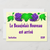 Beaujolais nouveau uitnodiging crème (Voorkant)