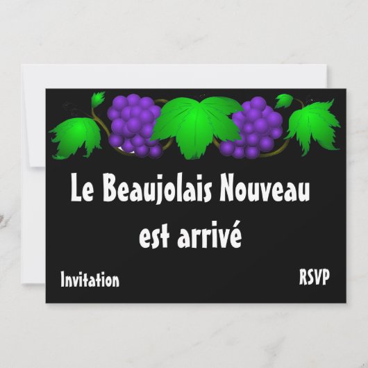 Beaujolais nouveau uitnodiging zwart (Voorkant)
