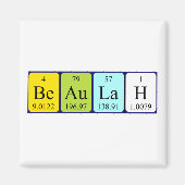 Beaulah periodieke tabelnaam magnet (Voorkant)