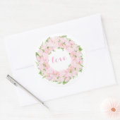 Beauliful Love Waterverf Flower Wreater Ronde Sticker (Envelop)